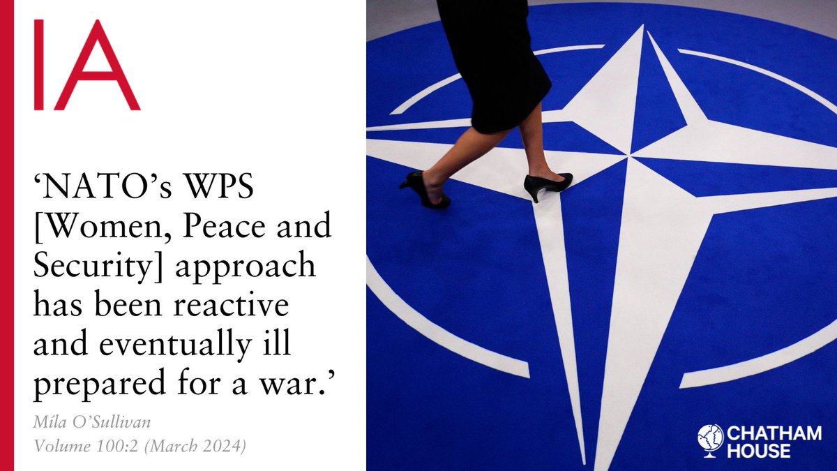 Has NATO successfully operationalized the Women, Peace and Security (WPS) agenda? @MilaOSullivan’s #free article reveals that despite NATO’s rhetorical claims, it has been unable to put WPS into practice. Read more here 👉 doi.org/10.1093/ia/iia…