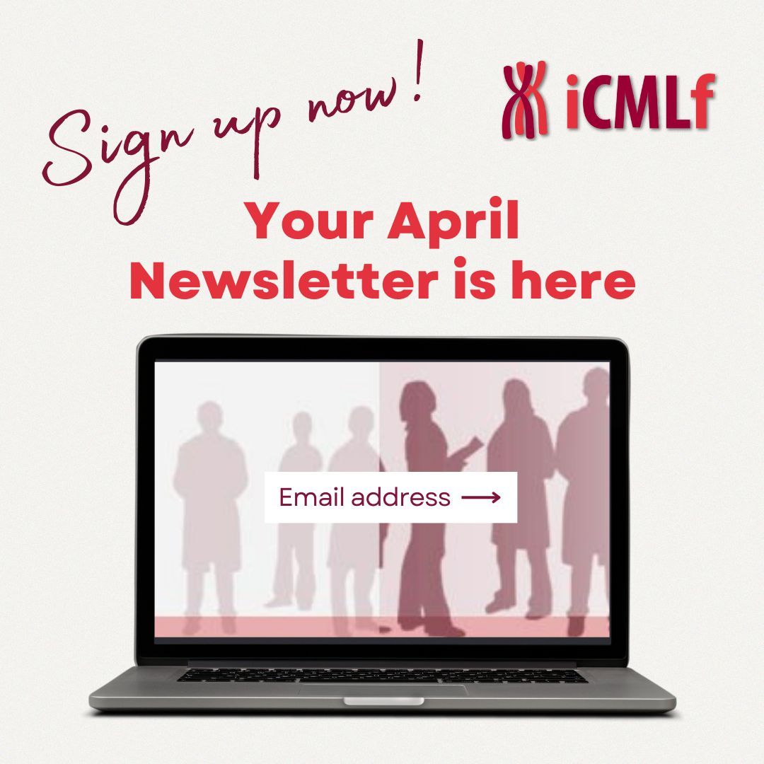 The iCMLf April newsletter lands in inboxes today! If you didn't receive it, make sure you're signed up to our mailing list, and keep up to date with the latest news on CML and all things iCMLf buff.ly/49hjOG4 #CML #iCMLf #ChronicMyeloidLeukemia