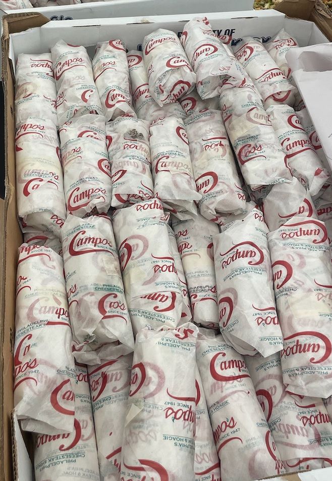 Now THIS is a Philly Special 🤩

We recovered over 100 cheesesteaks from Publicis Groupe in Philadelphia!!
We also recovered pretzels, chili, shrimp, coleslaw, potato salad, macaroni salad, pasta salad, mustard, cheese dipping sauces and peanut chews!