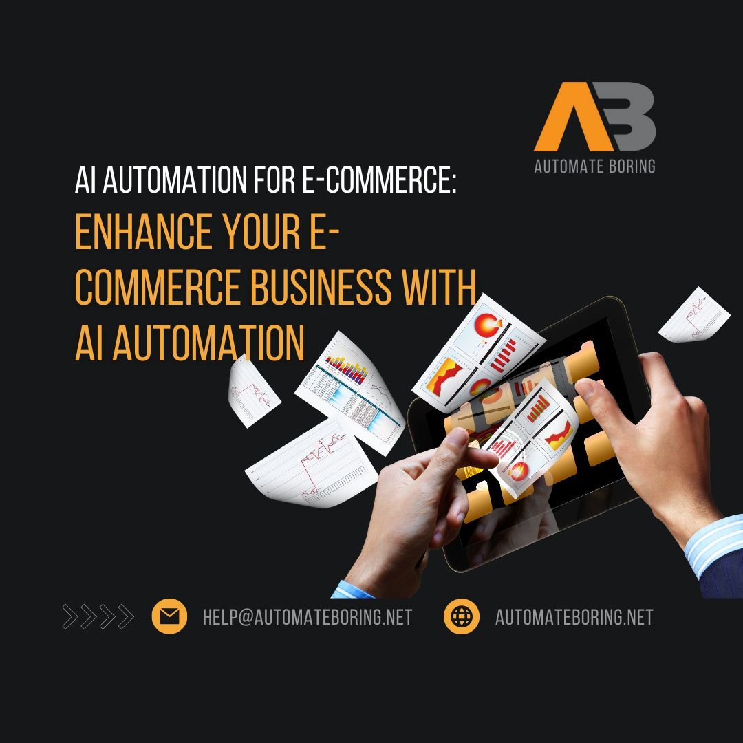 Transform your e-commerce business with AI Automation! From personalized shopping experiences to optimized inventory management, AI-powered solutions can revolutionize your operations. Ready to save time and money? Discover the power of RPA at AutomateBoring.net!