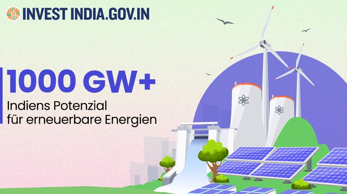 Für eine saubere Zukunft: #NeuesIndien rangiert weltweit auf Platz 4 beim Zubau von #erneuerbaren Stromkapazitäten und kommt seinem Ziel näher, eine energieunabhängige Nation zu werden. Mehr erfahren bit.ly/II-Renewable #GrünIndien #InvestierenInIndien @IndianIpn @misspeoi