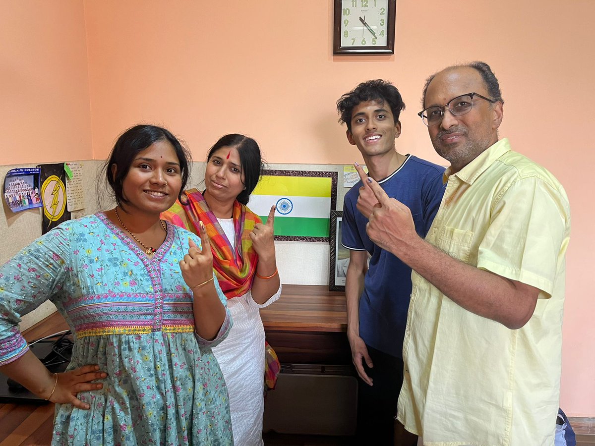 Four votes from our family for #AbkiBaar400Paar #KarnatakaElections