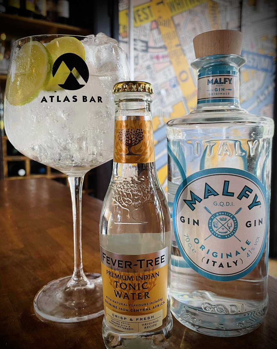 G I N O F T H E W E E K 🍸 @MalfyGinSA #Gin & @FeverTreeMixers #tonic. Special price for one week only starting today @TheAtlasBar 🍸 £5 singles & £7 doubles. What's not to love #Manchester 🎉 #offers #TGIF