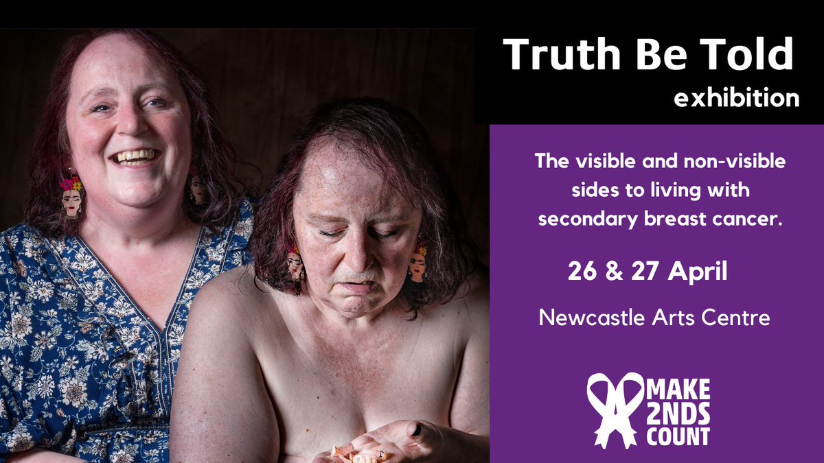 Thank you @Ladyannafoster for having us on @bbcnewcastle earlier to talk about our #TruthBeTold exhibition at @NewcastleArts this weekend, raising awareness about living with secondary breast cancer & the support we give. Listen again (10:24am & 11:21am): bbc.co.uk/sounds/play/li…