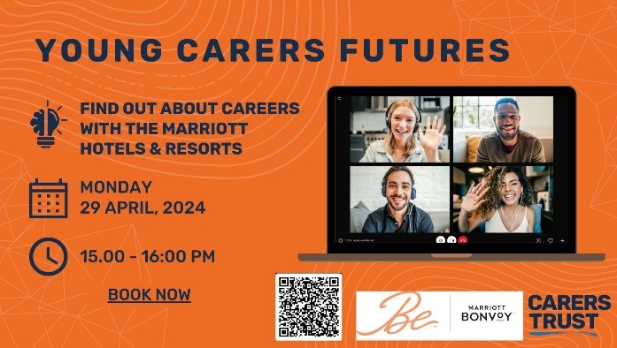 📢Job Fair for Young Adult Carers with Marriott Hotels @MarriottBonvoy have a wide range of opportunities available and want to let young adult carers know. The job club takes place online Mon 29 April, 3-4pm. Sign up: forms.office.com/e/RH4Q2FXND2