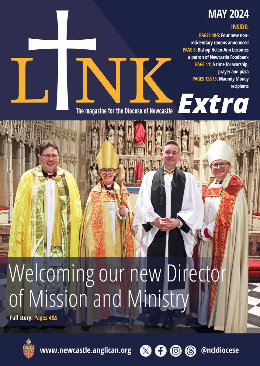The May edition of LINK Extra is out now! > @BishopNewcastle becomes @NCLFoodbank patron > New non-residentiary canons of @nclcathedral > Maundy Money recipients > @KillingworthSt cycling fundraiser ... And more in the latest edition of Link Extra 👉bit.ly/LinkExtraMay20…