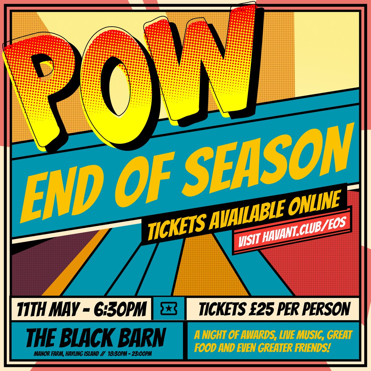 It's nearly here! Ticket sales for the End of Season close at midnight Sunday! Get your ticket now to avoid dissapointment.

#stickwithfriends #hockeyfamily #bleedgreen #drinkwithfriends