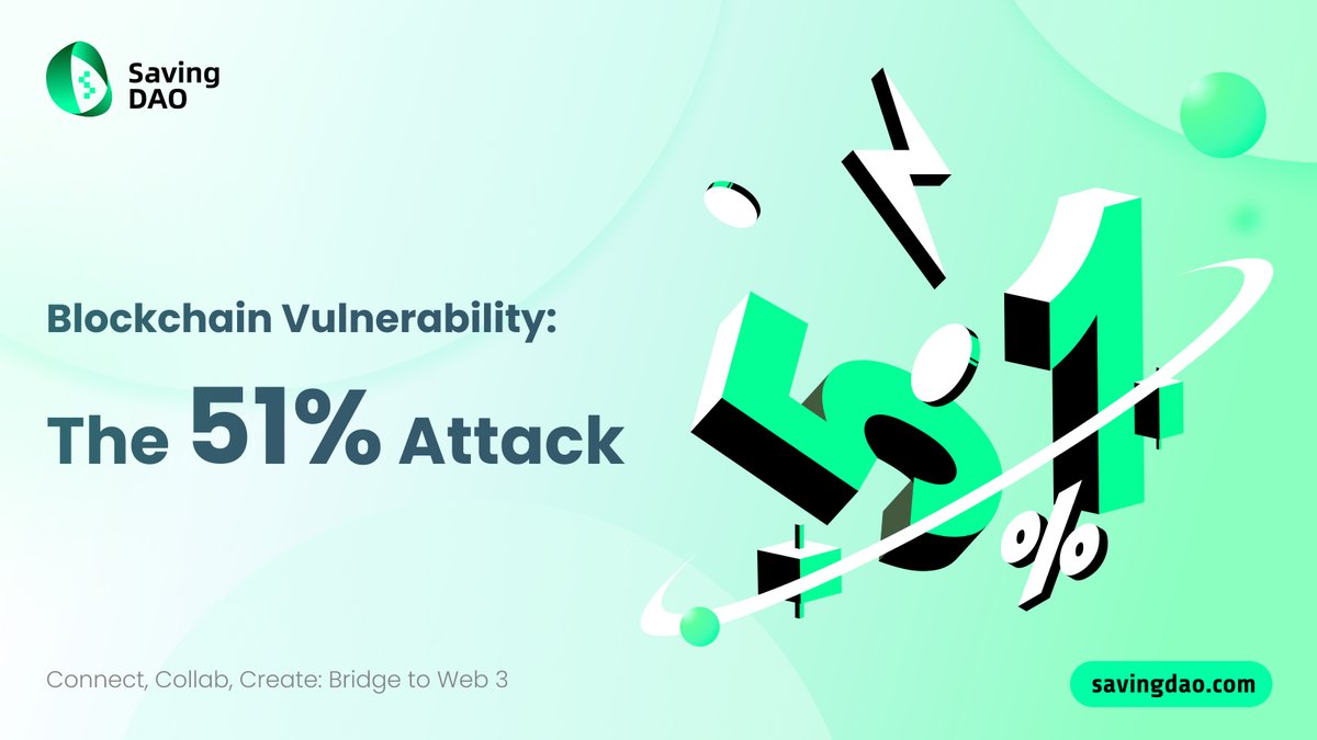 51% attack happens in blockchain when one entity controls over half of the network's computing power

It enables manipulation of the ledger, potentially allowing double-spending and transaction reversals, undermining the network's security and trustworthiness

#SavingDAO #SVC