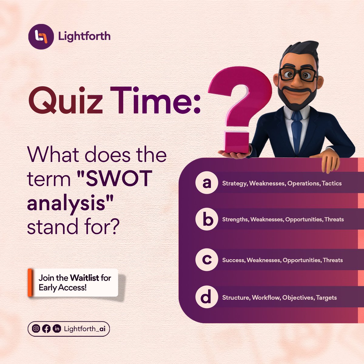 It's Quiz Friday! 🎉

Test your knowledge and challenge yourself with our fun quiz. 

How much do you really know? Find out and maybe learn something new along the way!👇

#FunFriday #QuizTime #TestYourKnowledge