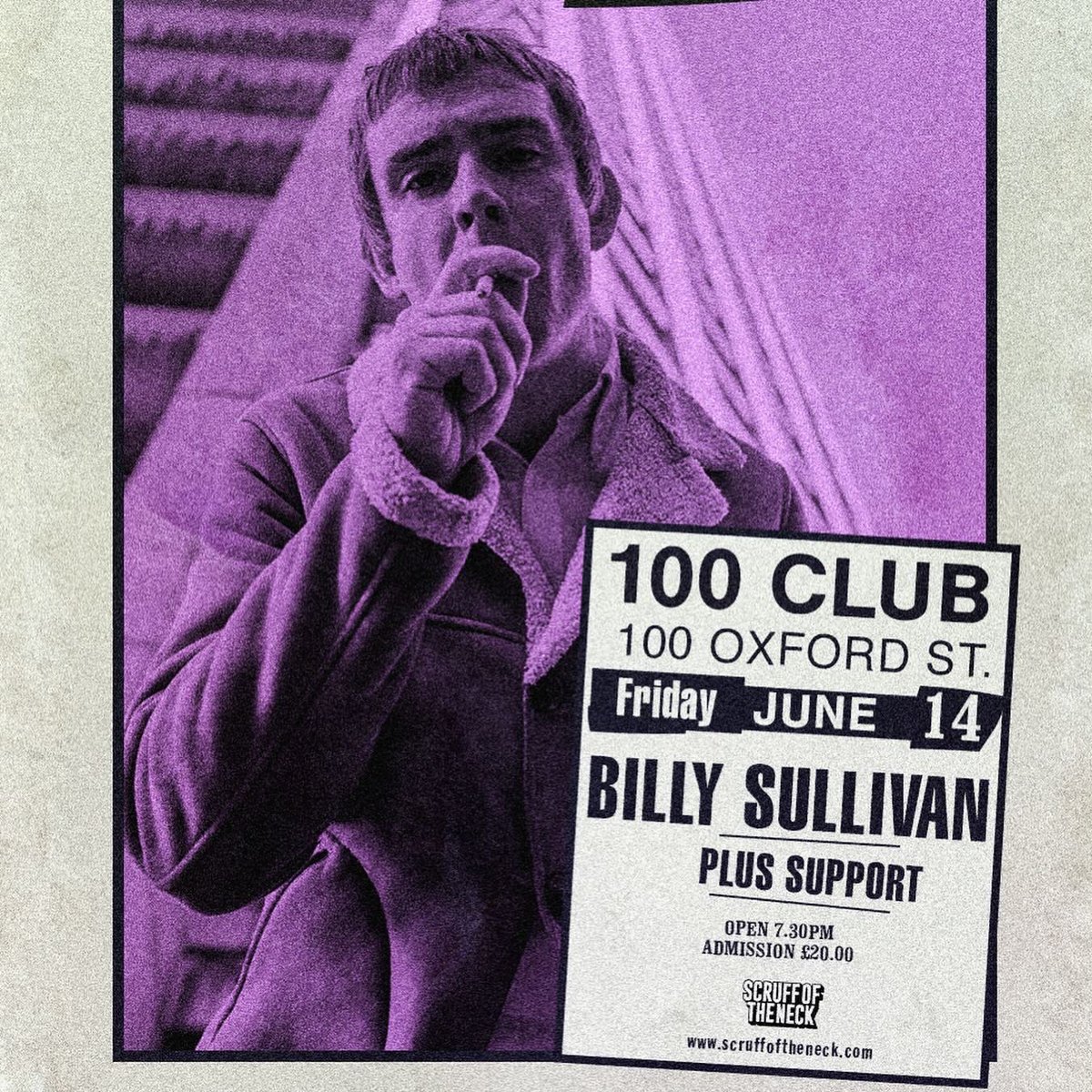 7 weeks to go until me and my band return to @100clubLondon 🚨 Get your tickets now: linktr.ee/BillySullivan In the meantime, who would like some new music? 👀