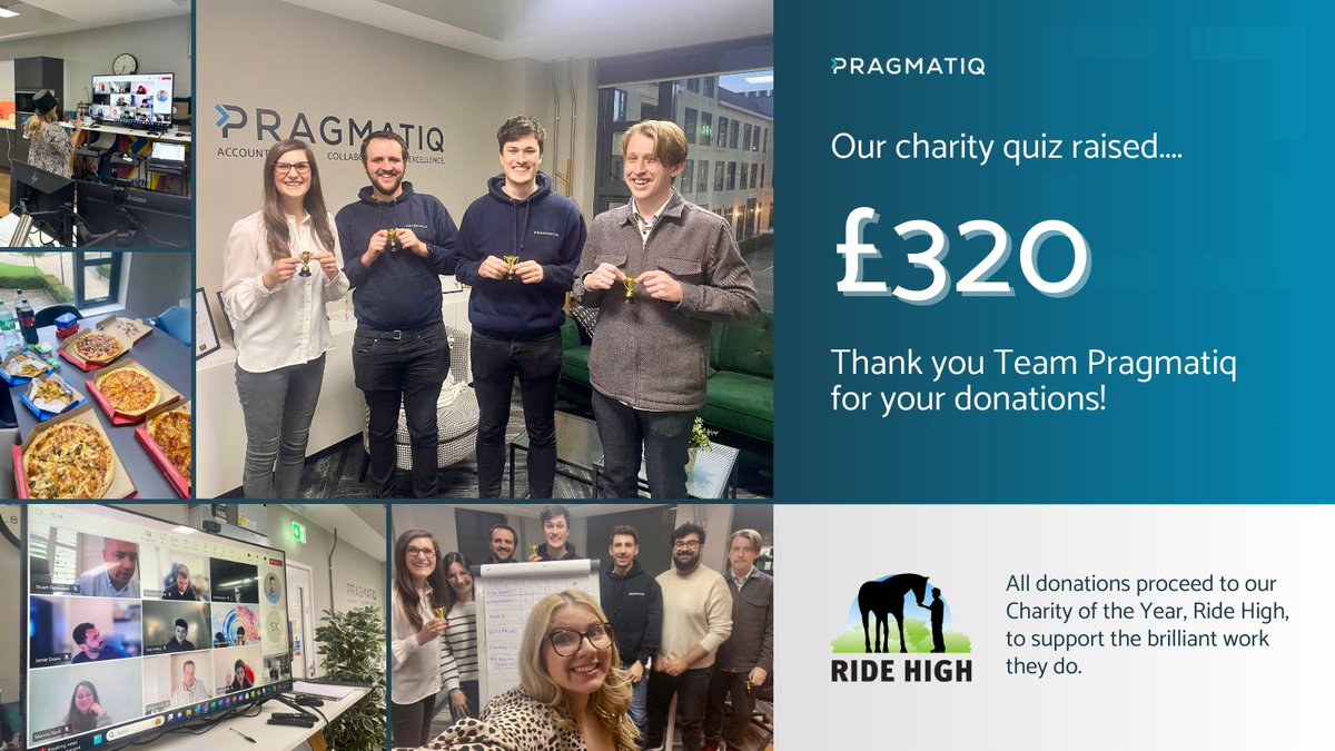 The Pragmatiq team put their knowledge to the test last night for our quiz, in aid of our Charity of the Year, <a href="/RideHighMK/">Ride High</a>  🐴💚

It was a brilliant evening and we're proud to have raised a fantastic £320. Congratulations to the winning team! 🏆