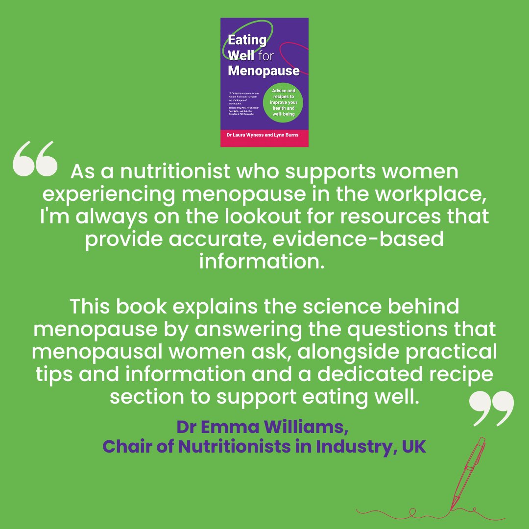 We loved giving a talk at the @NIINutrition meeting last year on #EatingWellforMenopause and its always reassuring to hear positive comments from peers. Thank you @FoodDoctor_Emma🌟 📔👉🏻tinyurl.com/mv7sk6bt @LynnBurnsRNutr #Menopause #NewBook