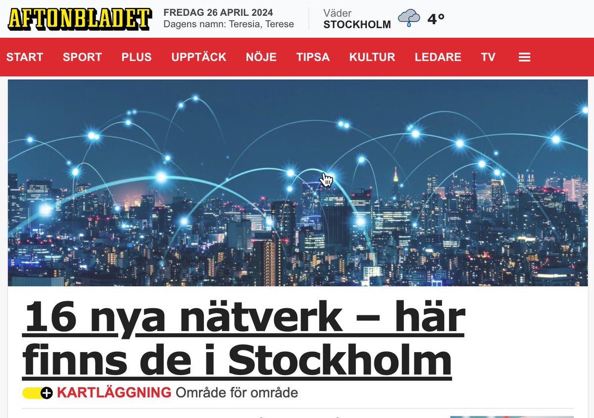 Håll koll! Aftonbladet kartlägger nya nätverk - område för område!  #networksecurity #secops #Stockholm #osi #tcpip
