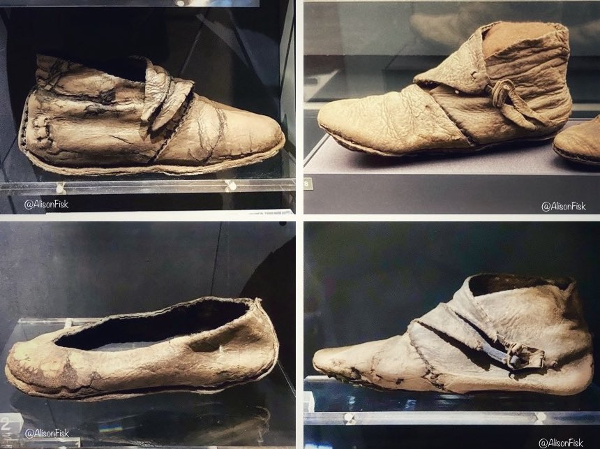 Viking-age leather shoes excavated at Coppergate, York.

Remarkably well-preserved for more than a 1000  years, they wouldn’t look too out of place if worn today! 🤩

Yorkshire Museum and Jorvik Viking Museum, York. 
📷 my own

#FindsFriday
#Archaeology