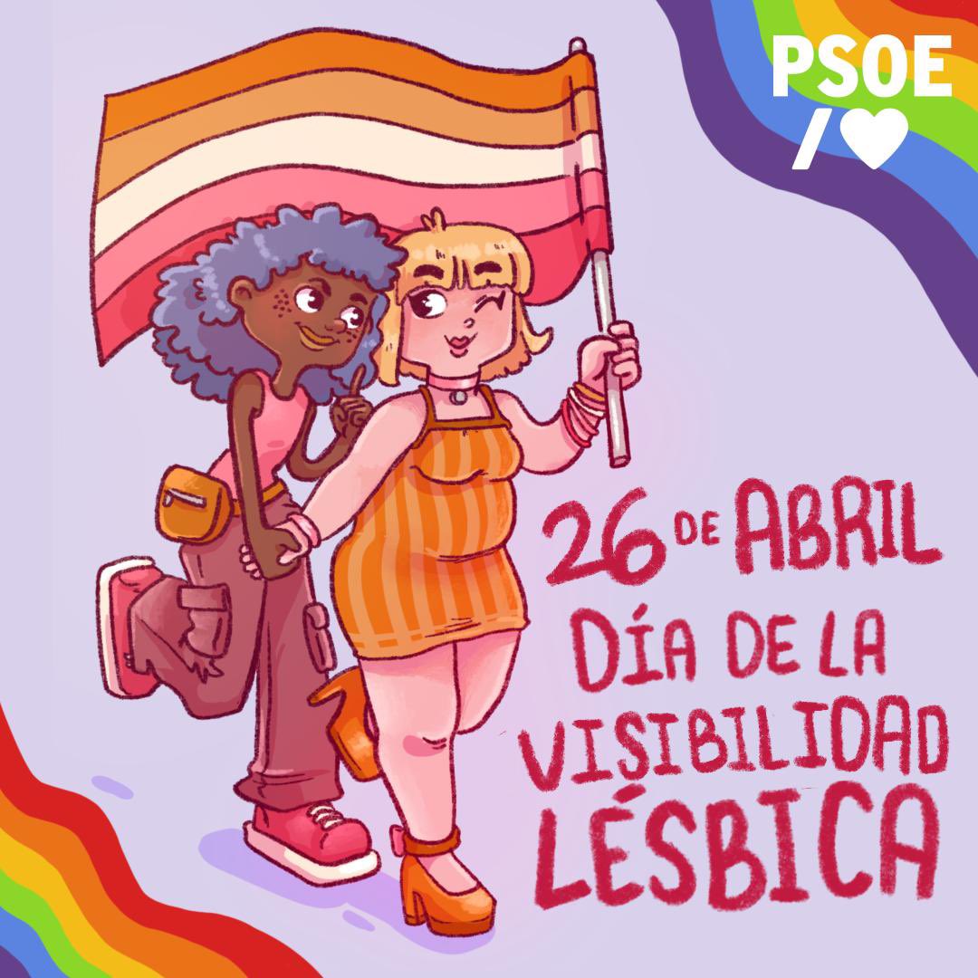 Hoy es el #DíaDeLaVisibilidadLésbica Es fundamental que entre tod@s sigamos trabajando para que las mujeres lesbianas continúen conquistando visibilidad y espacios dentro del colectivo LGTBI y de la sociedad. Feliz y reivindicativo día a todas las compañeras ✊🏼🟣