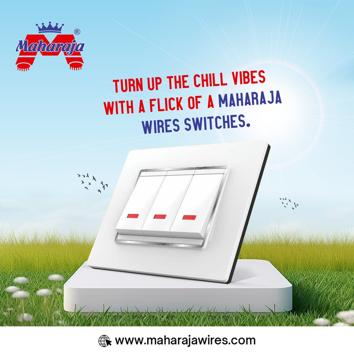 Switch to relaxation mode effortlessly with Maharaja Wires switches. Chill vibes await!

Visit our website: maharajawires.com
.

.
#MaharajaWires #SwitchToRelaxation #ChillVibes #EffortlessElegance #HomeDecor #LightingSolutions #summer