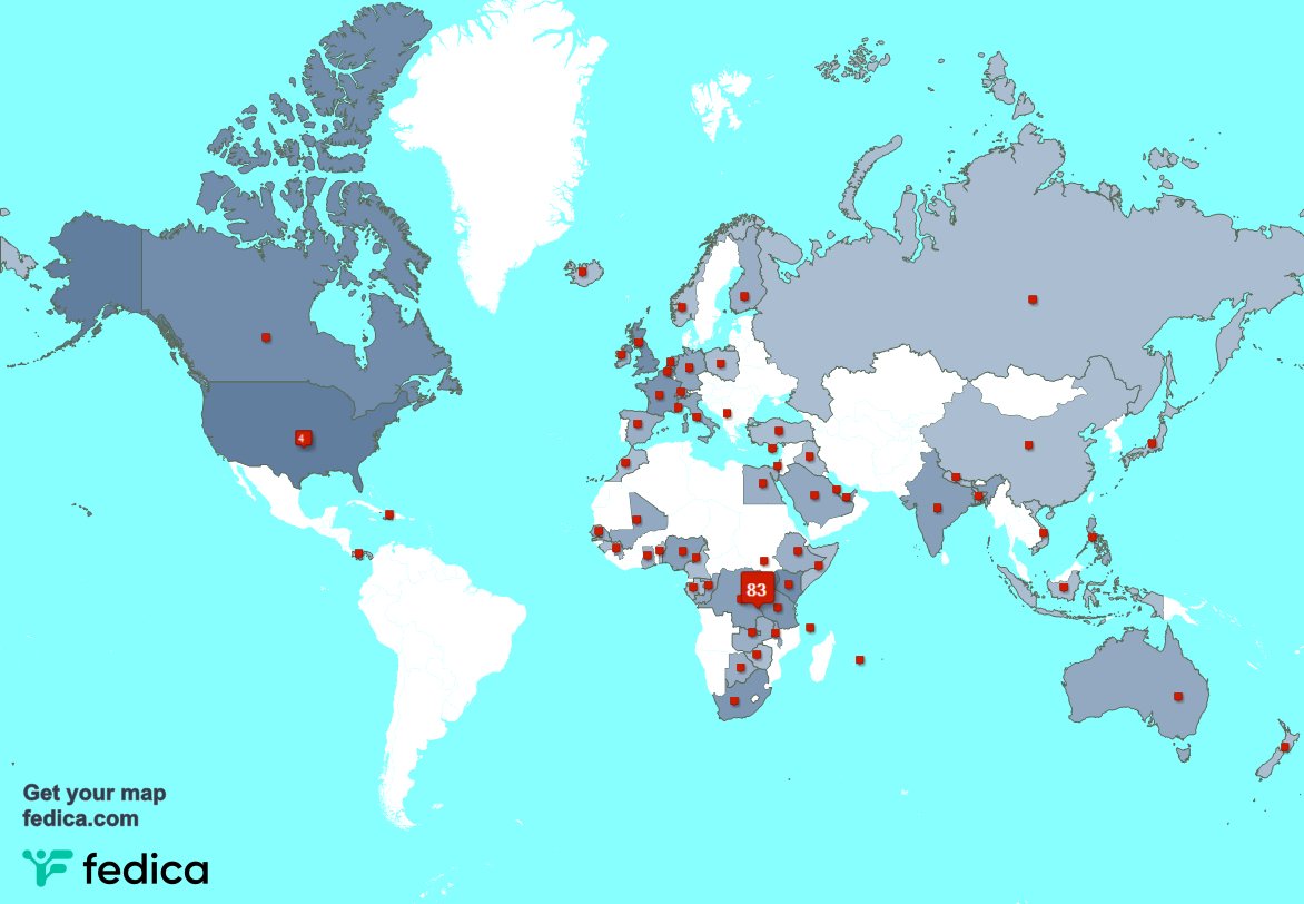 Special thank you to my 101 new followers from Rwanda, USA, France, and more last week. fedica.com/!mukarubuga