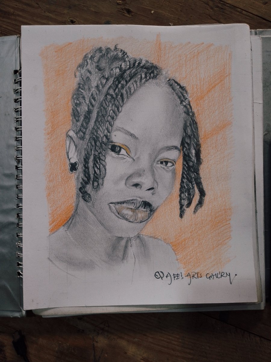 'Drawing anyone on X Challenge' TGIF Couldn't let this week slide without making one. Kindly tag her I don forget her username. Repost and Patronize Ade, make Ade see food chop 😁🥰