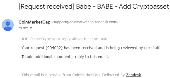 Hey @CoinMarketCap $BABE token listing application Request ID : 904032 Thanks #BABE #CMC #0XBABE