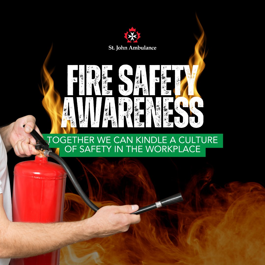 Develop a general awareness of fire safety, including fire prevention, detection, and suppression with St. John Ambulance! ⛑🧯 Sign up today: sja.ca/en/first-aid-t… #FireSafetyTips #healthandsafety #stjohnambulance #ontario