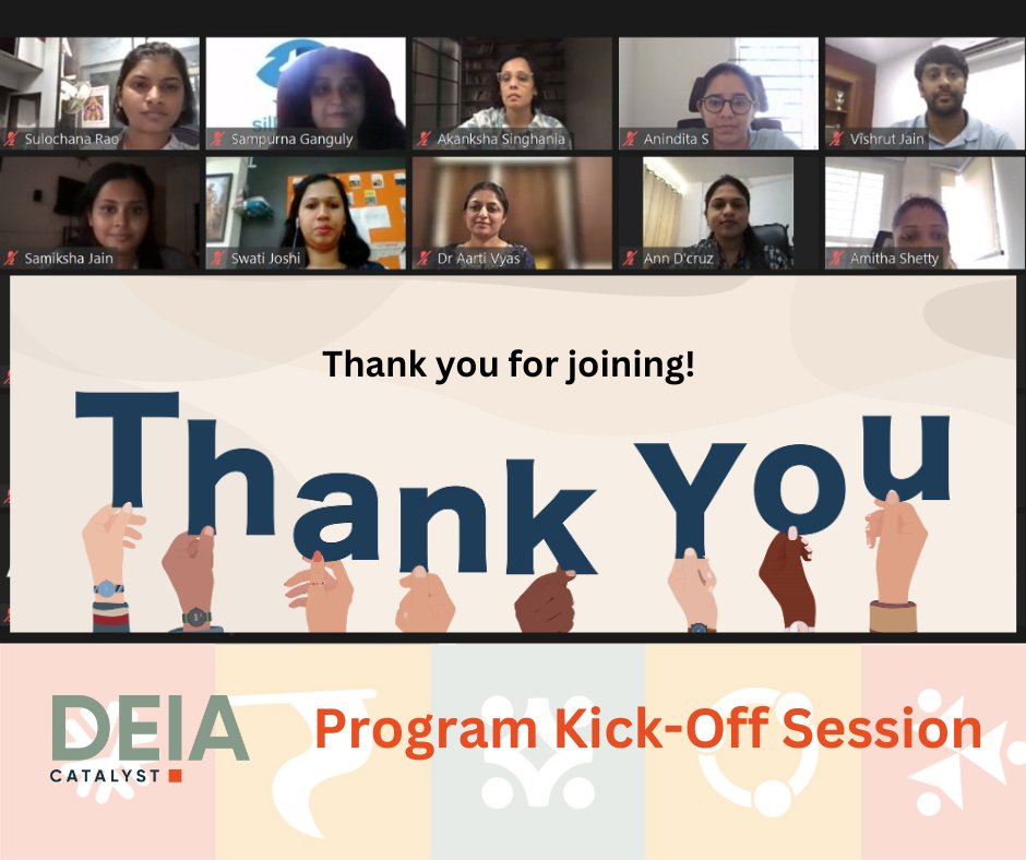 We conducted a Kick Off Session with 62 incredible MSME organizations on 22nd April as part of the DEIA Catalyst Program! We are excited to take the members organizations on a 12-month journey of creating an innovative, inclusive, & resilient workplace within their organizations