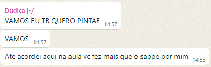 falei pra dudinha que queria pintar o cabelo