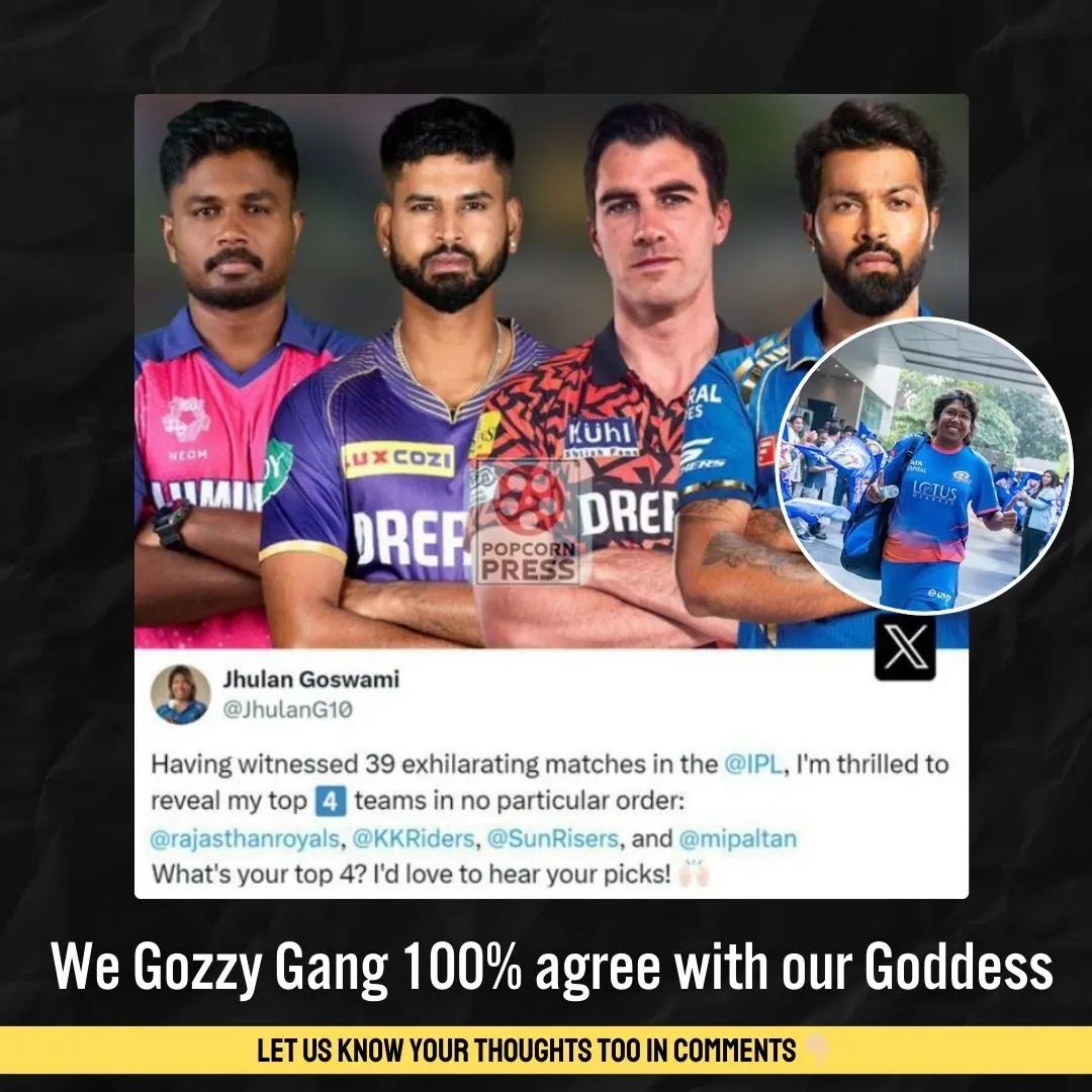 Let us know in comment section that you agree with our goddess?😎💪

@JhulanG10

#JhulanGoswami  #GoddessOfCricket #Cricket 
#Legend #Ipl2024 #GozzyGang #KKR #RR #SRH
 
( Jhulan Goswami , IPL 2024 , Top Players)