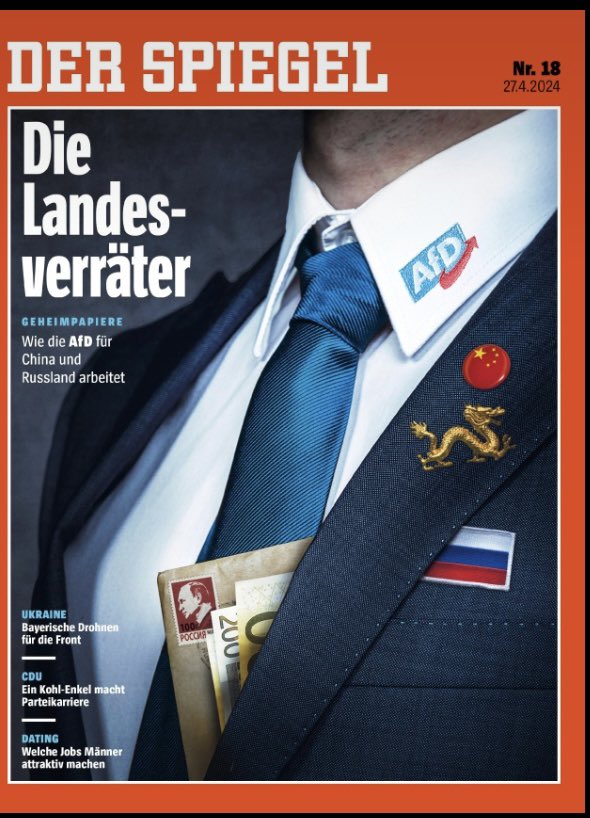 #chinagate le nouveau @derspiegel « Les traîtres à la patrie » Comment l’AfD travaille pour la Chine et la Russie