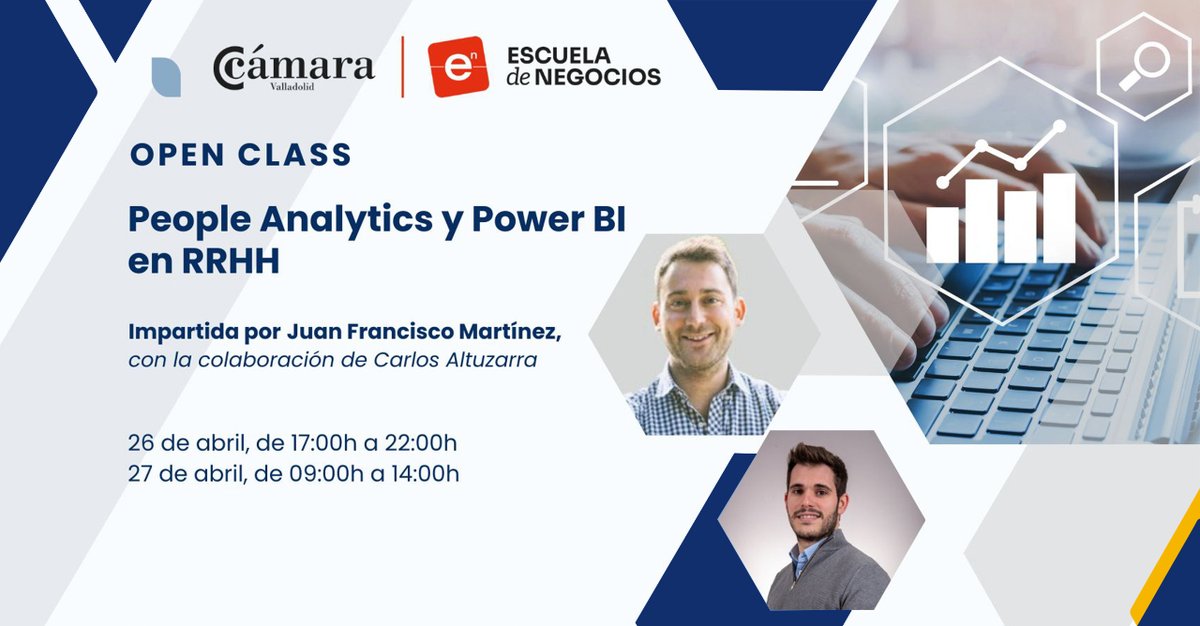 📢 Today, and tomorrow, our colleague Carlos Altuzarra, our Data & Analytics Manager, will lead an OpenClass with Juan Francisco Martínez on 'People Analytics and Power BI in HR' at the @eden_valladolid. 
At #Synersight, we leverage data for strategic decision-making.