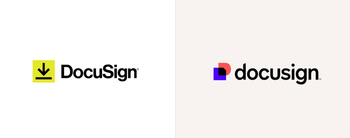 Le numéro 1 de la signature électronique a changé d'identité visuelle ... Très discrètement ! #docusign @DocusignFR #rebranding #design #nouveaulogo