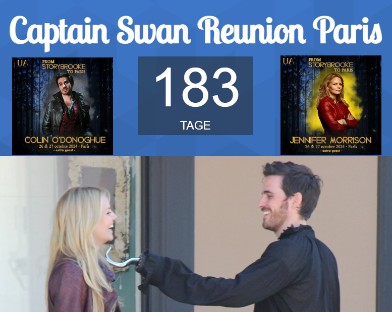 183 days til the #CaptainSwan reunion in Paris 🙌🥰 #OUAT #OnceUponATime #JenniferMorrison #Colinodonoghue #FSTP