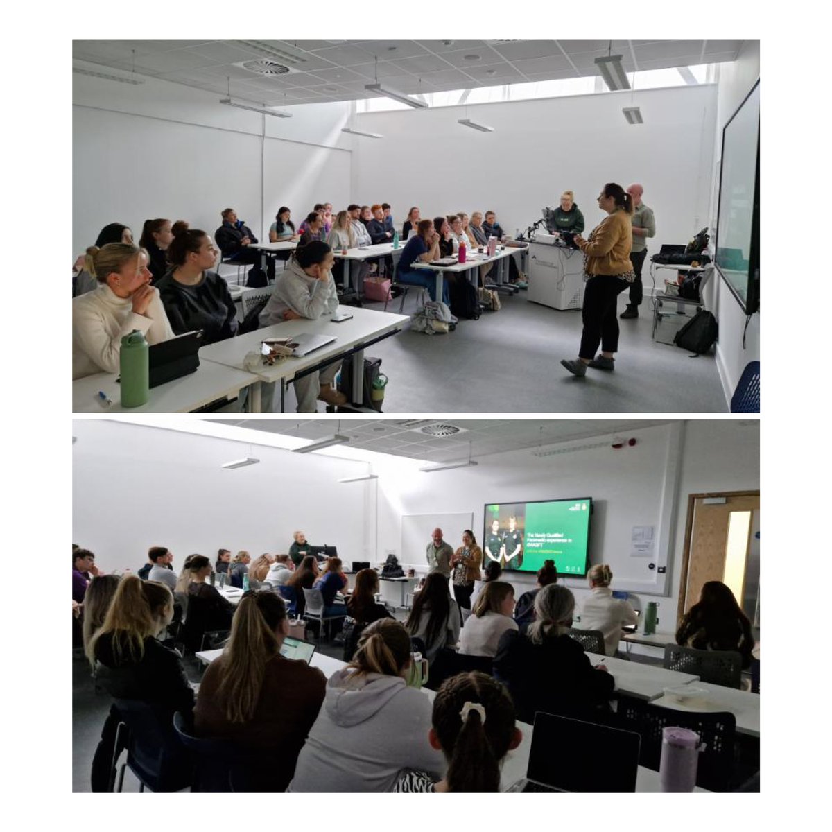 Practice Education Facilitator Mike and Human Resources Service Officer Hannah attended the University of Gloucestershires ‘Preparation for your Futures Day’ to discuss recruitment and the NQP process within SWASFT. Thank you to those who attended and asked lots of questions.