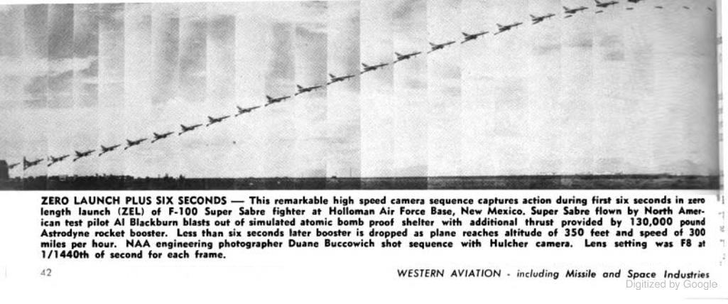 High-speed camera sequence from the zero length launch (ZEL) of an F-100 Super Sabre. Circa 1959.

📷 google.gr/books/edition/… 👁‍🗨 @googlebooks