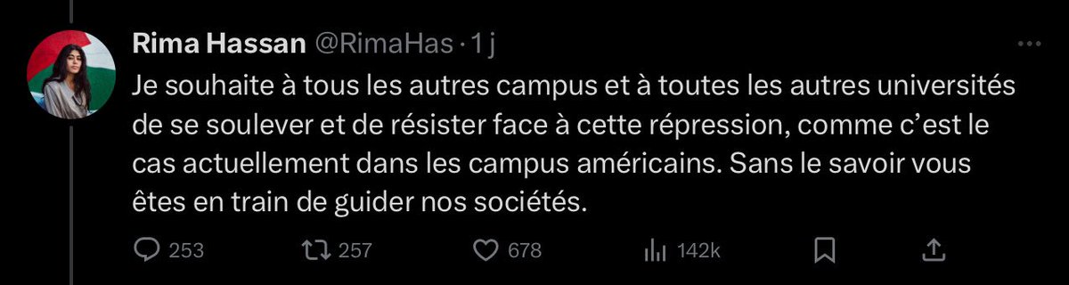 Il est urgent de réagir et de stopper ces appels au soulèvement et à l’insurrection @GDarmanin @prefpolice 
Elle est de plus en plus dangereuse avec ses appels incessants à la haine #LFISLAMISTE #LFILaHonte