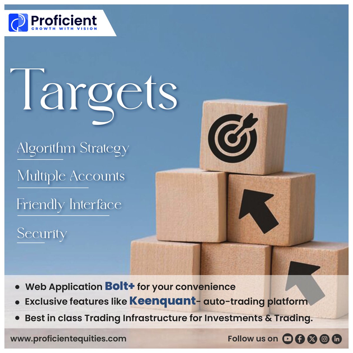 Join Proficient Equities for cutting-edge trading tools like Bolt+ and Keenquant.  Let's hit those targets together! 💼💹 #ProficientEquities #TradingRevolution