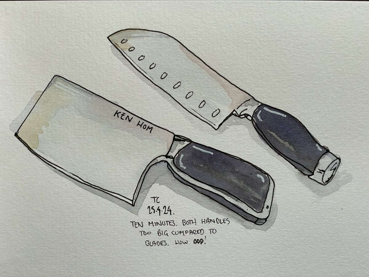Sharp. 

#Sketching
#Sketchbook
#KitchenKnives
#Cleaver
#Santuko