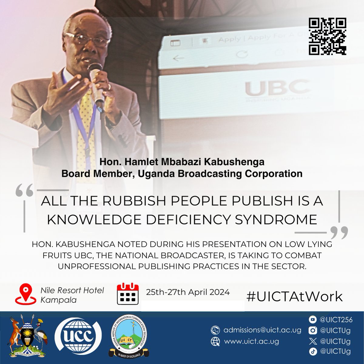 Speaking during the @MoICT_Ug Sector Review Retreat, Hon H. Kabushenga noted that amidst challenges in the content & publishing sector, it's evident that much of what is published stems from a lack of understanding and knowledge deficiency! @UCC_Official @UBCTVUganda #UICTAtWork