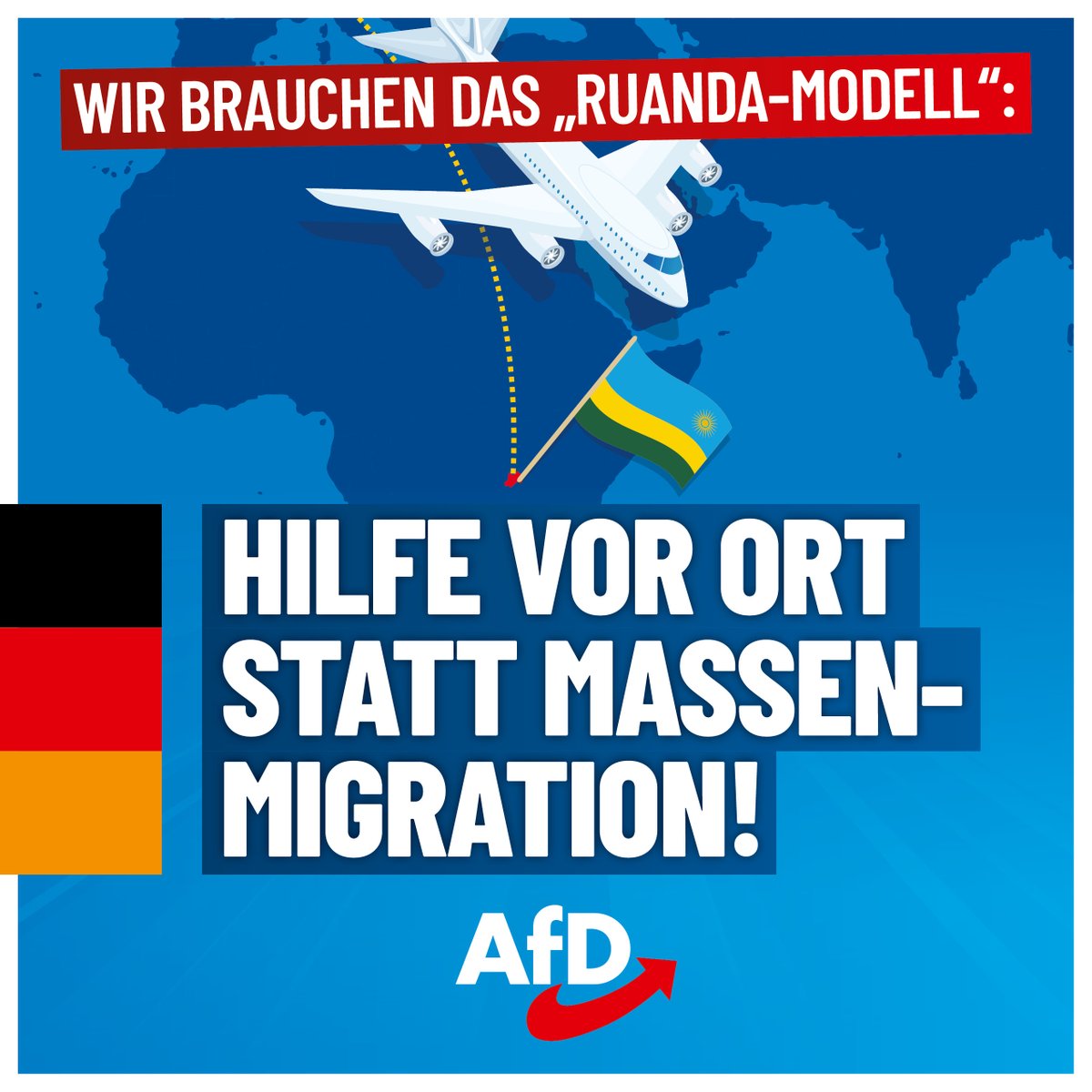 Wir brauchen das „Ruanda-Modell“: Hilfe vor Ort statt #Massenmigration!
 
Sage und schreibe 329.120 #Asylanträge wurden laut Bundesamt für Migration und Flüchtlinge (#BAMF) im vergangenen Jahr in Deutschland gestellt – ein Anstieg um rund 51 Prozent. Die dramatischen Zahlen