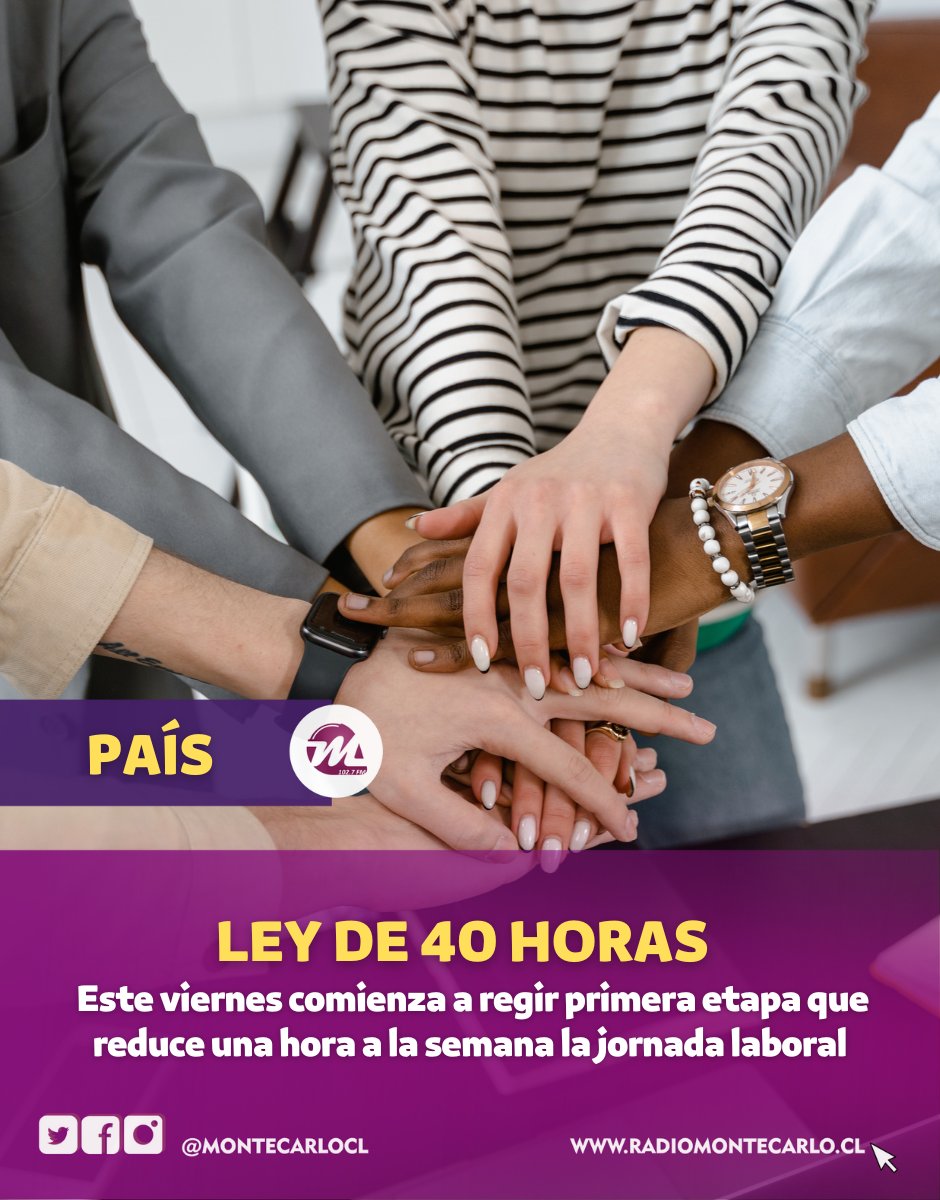 ☝️😮 Este viernes 26 de abril entra en vigencia la #Leyde40horas, impulsada y promulgada por el Gobierno de Gabriel Boric, con la que se reducirá gradualmente la jornada laboral en Chile.