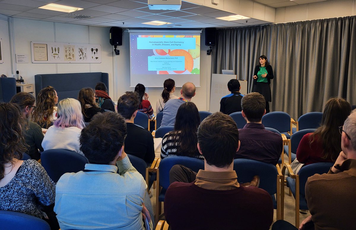 What an amazing talk by Nina Cabezas-Wallscheid @Nina_CabezasW @mpi_ie👏 From basic to translational research, she revealed the unique properties of dormant stem cells and how to modulate them to treat myocardial infarction and leukemia 🫀Thank you for visiting us!!