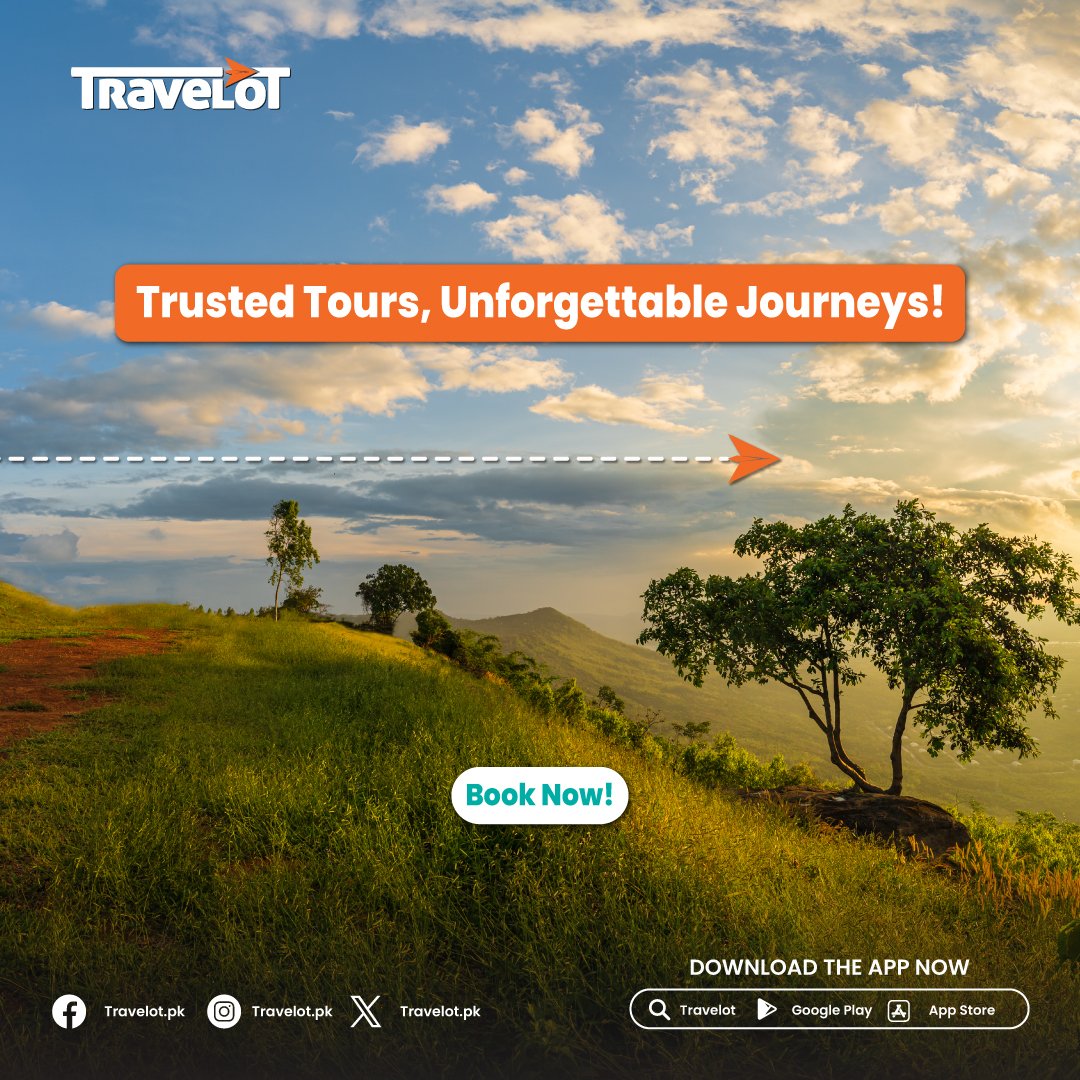 Travelotpk's tweet photo. At Travelot, we pride ourselves on partnering with most reliable and reputable tour operators. Our rigorous selection process guarantees that every adventure, local or international, meets our high standards for quality service.

#travelotpk #tours #tourism #tourpackages https://t.co/CynieVIvou