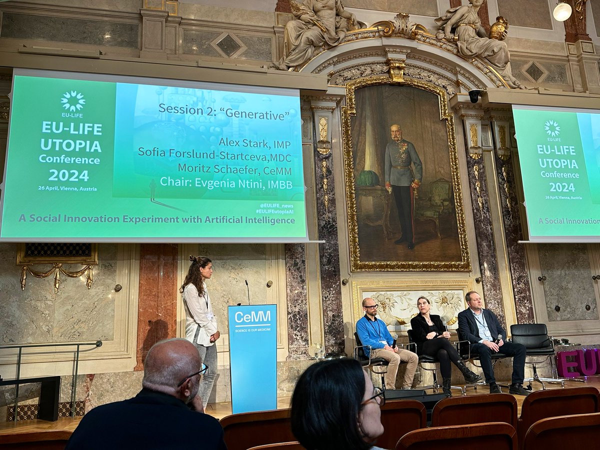 Exciting talks and utopian inspiration on AI in Science at the EU-LIFE UTOPIA conference 2024 in Vienna. MDC’s Sofia Forslund discusses definitions, opportunities and limitations with Alex Stark, IMP, and Moritz Schaefer of CeMM