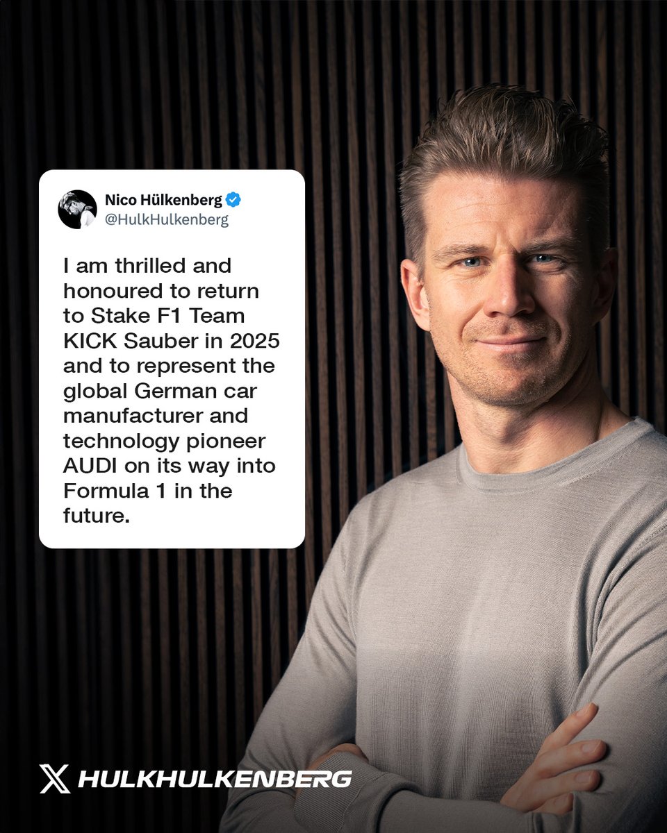 Another piece of the 2025 jigsaw falls into place ✅ @HulkHulkenberg will be joining KICK Sauber ahead of their 2026 takeover by German giant Audi. The question is, who'll race alongside him, and who gets his seat at @HaasF1Team? 🤔 #F1 #NicoHulkenberg