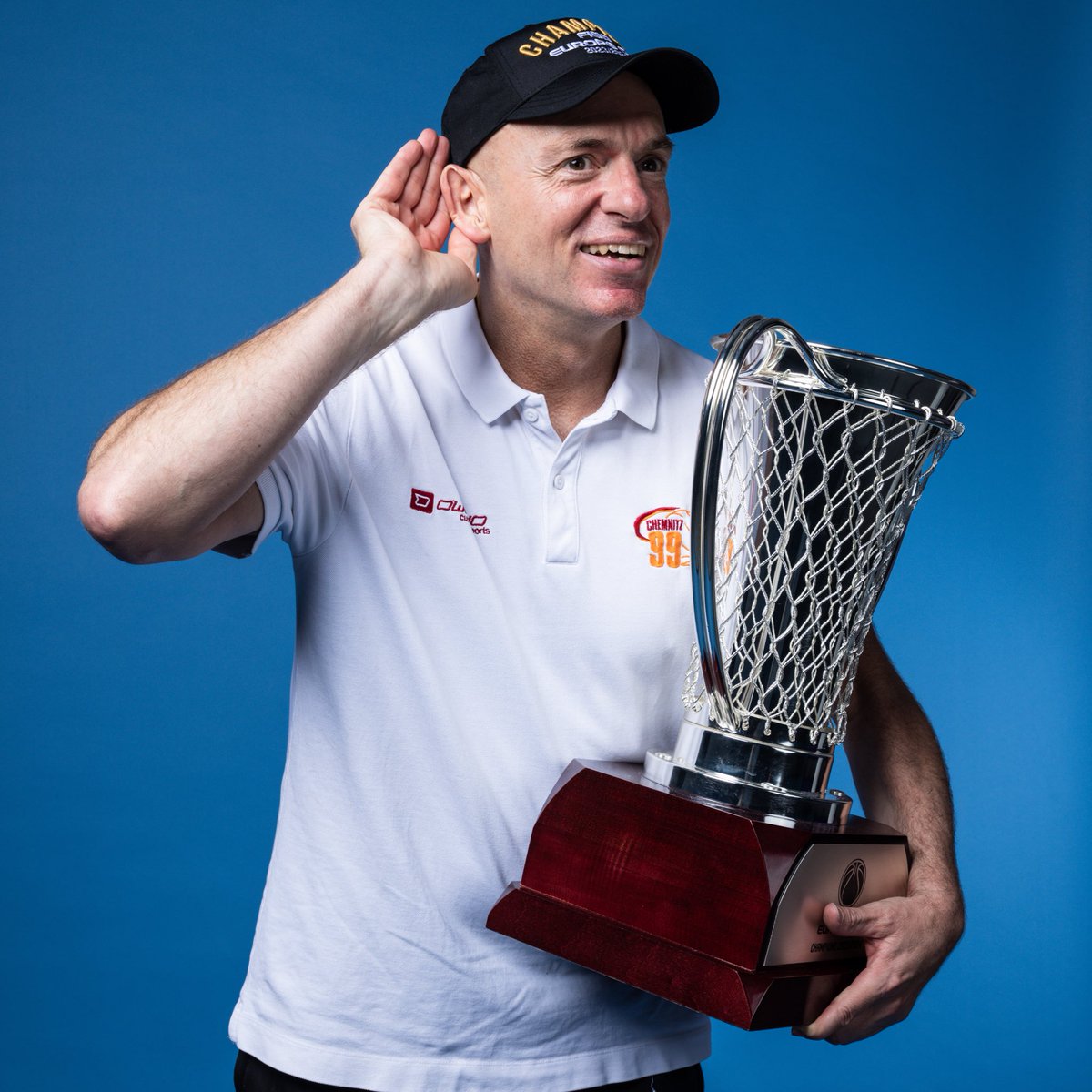 FIBAEuropeCup's tweet photo. THE MASTERMIND BEHIND IT ALL! 🧠

Give it up for @ninerschemnitz Head Coach Rodrigo Pastore! 👏🏆 https://t.co/qydpEFDjHo