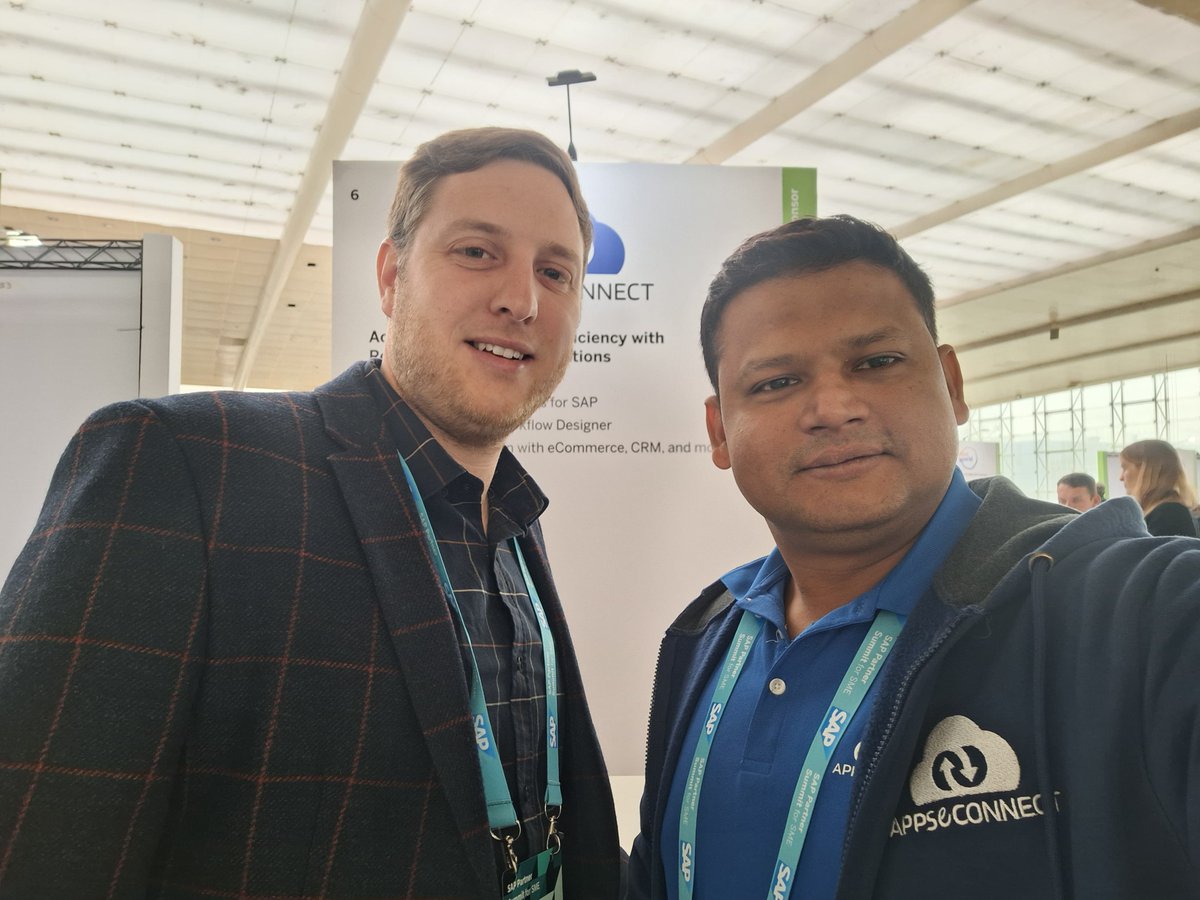 appseconnect's tweet image. APPSeCONNECT making valuable connections at #SAPPartnerSummit for SME in Madrid! ☀️ Engaging conversations, inspiring collaborations, and endless possibilities on the horizon. 

 #Networking #SAPPartnerSummit2024 #SAPB1 #SAPBusinessOne #SAPS4HANA #SAPIntegration #SAPPartner