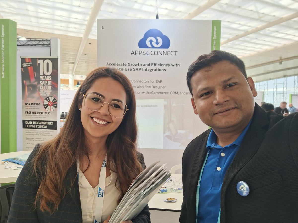 appseconnect's tweet image. APPSeCONNECT making valuable connections at #SAPPartnerSummit for SME in Madrid! ☀️ Engaging conversations, inspiring collaborations, and endless possibilities on the horizon. 

 #Networking #SAPPartnerSummit2024 #SAPB1 #SAPBusinessOne #SAPS4HANA #SAPIntegration #SAPPartner
