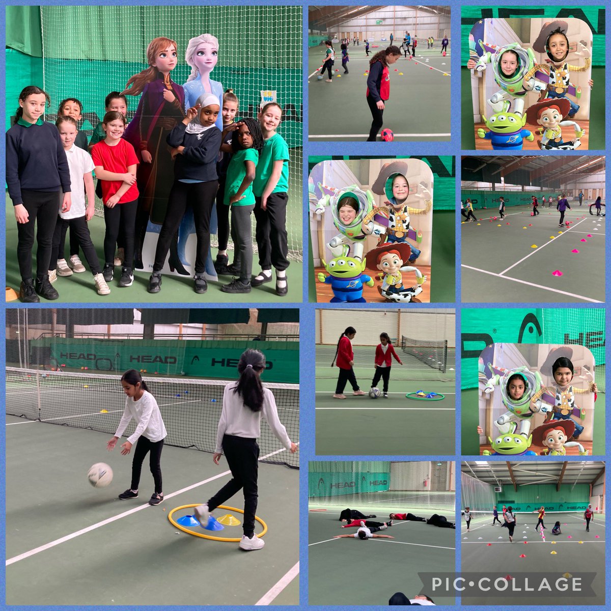 Girls from @ParkfieldSchool & @BournvilleSch have been trying out different Shooting Stars activities this morning all Disney & Marvel themed. They have had a great morning. @BournvilleSGO @YouthSportTrust