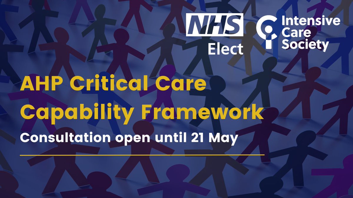 The new Allied Health Professions (AHP) Critical Care Capability framework is now out for public consultation, and we want you to have your say! Consultation is open until 21 May, and all feedback can be given directly at bit.ly/AHPFramework.