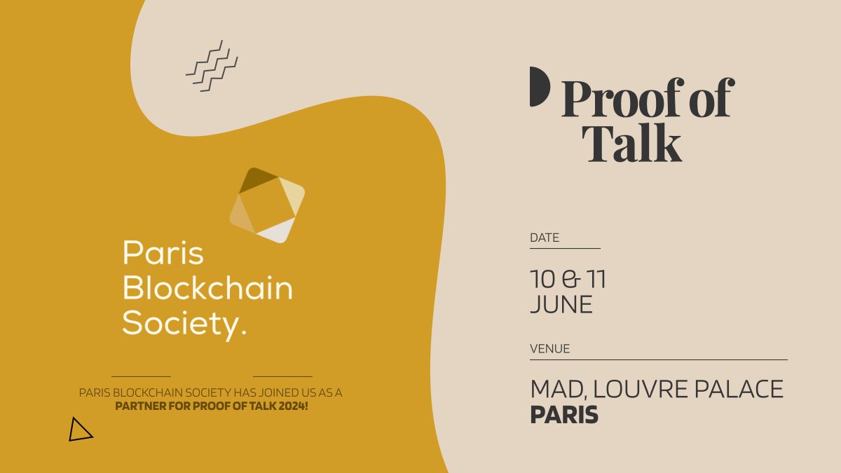 We are glad to announce that Paris Blockchain Society is officially partnering with Proof of Talk 2024!🚀 The Paris Blockchain Society is a premier name advocating for and educating about blockchain technology in Paris. Through community-driven events, workshops, and…
