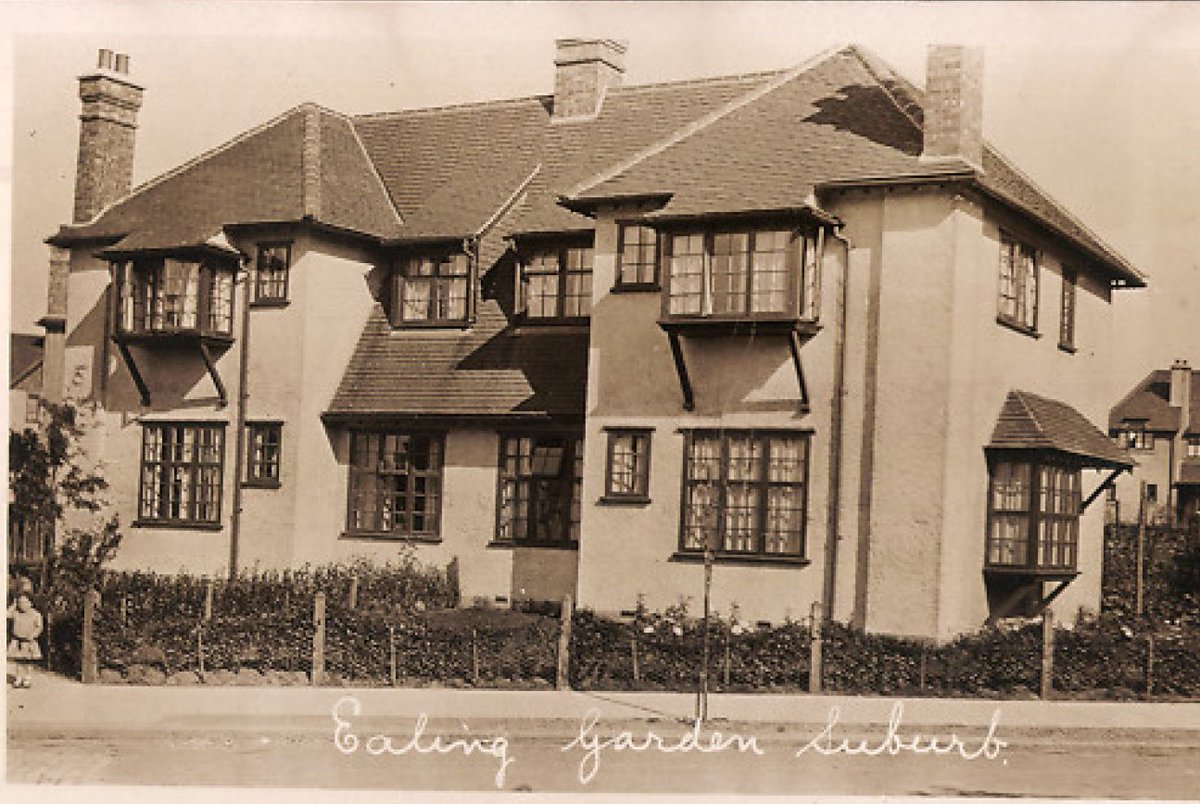 Brentham near Pitshanger in Ealing was the first garden suburb in London to be built in co-partnership housing movement principles.The Garden City movement was founded by Ebenezer Howard, 1899 and set up a co-operative building firm  - with a branch in Ealing.